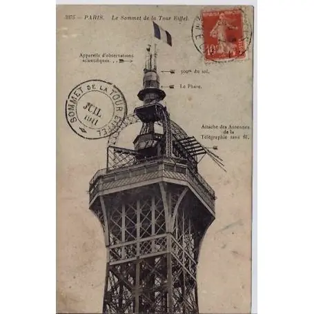 Réduction Carte postale 75 - Le Sommet de la Tour Eiffel