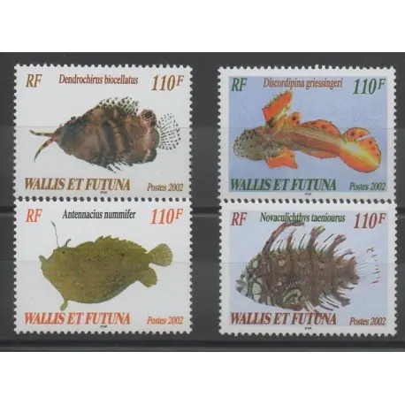 Wallis et Futuna - 2002 - No 583/586 - poissons Expédition Rapide
