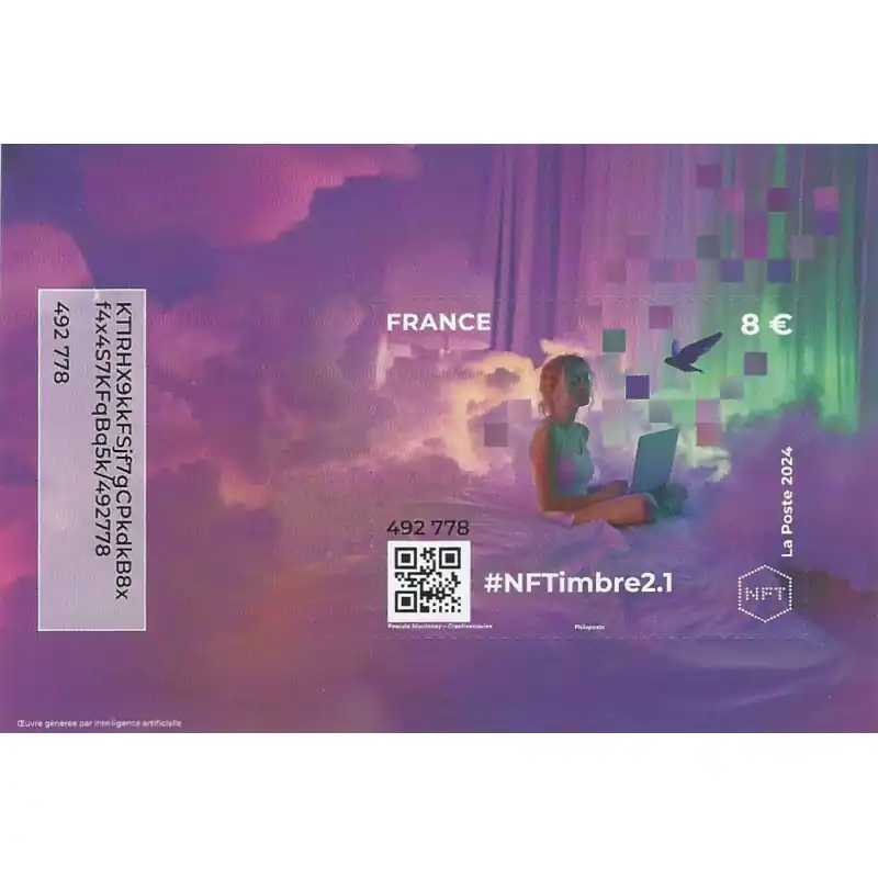 Offre Limitée Feuillet crypto timbre N°2 NFTimbre2.1 autoadhésif.