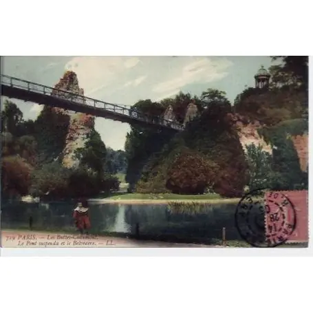 Carte postale 75 - Les Buttes chaumont - Le Pont suspendu Usine Directe