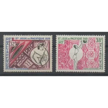 Gros Lot Wallis et Futuna - Poste aérienne - 1966 - No PA29/PA30 - sports divers