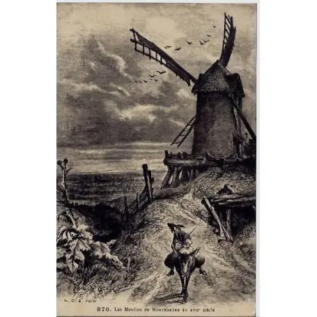 Carte postale 75 - Les Moulins de Montmartre au XVIIe siecle Meilleur Choix