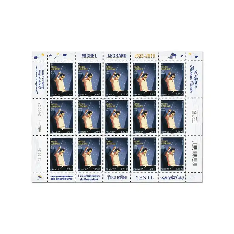Timbre Michel Legrand en feuillet de France N°F126 neuf**. Artisanat