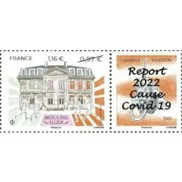 Fait Main Timbre de collection France - 5437A - Timbres passion surchag "Report 2022 Cause Covid 19"