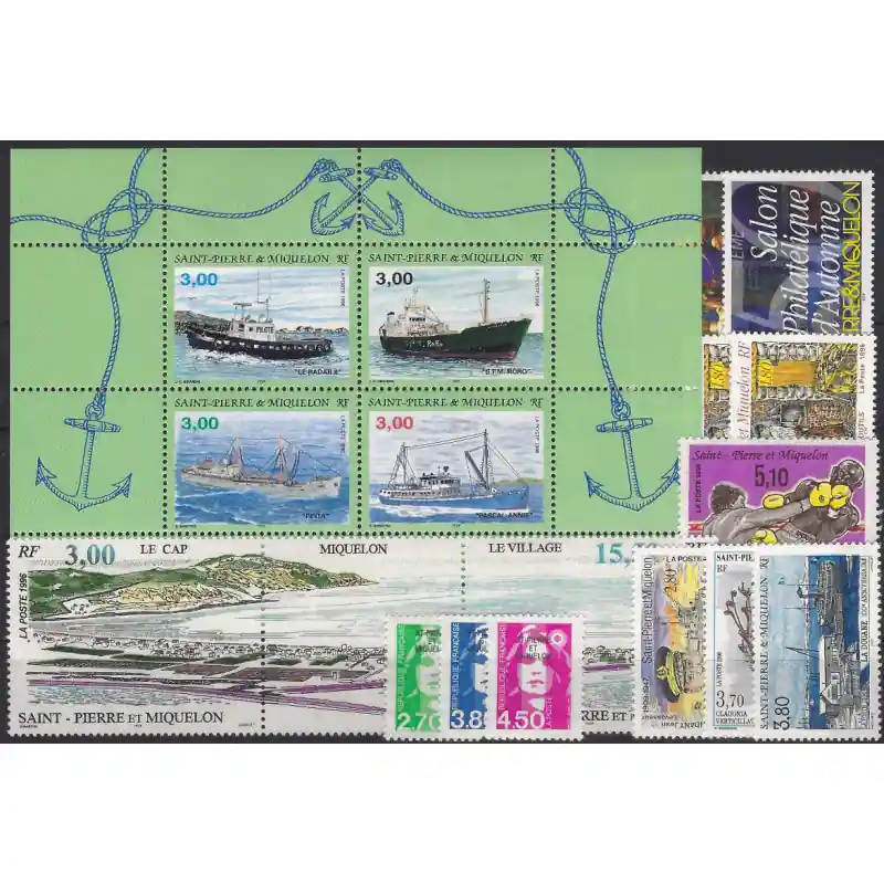 Timbres de Saint Pierre et Miquelon 1996 année complète neuf**. En Vogue