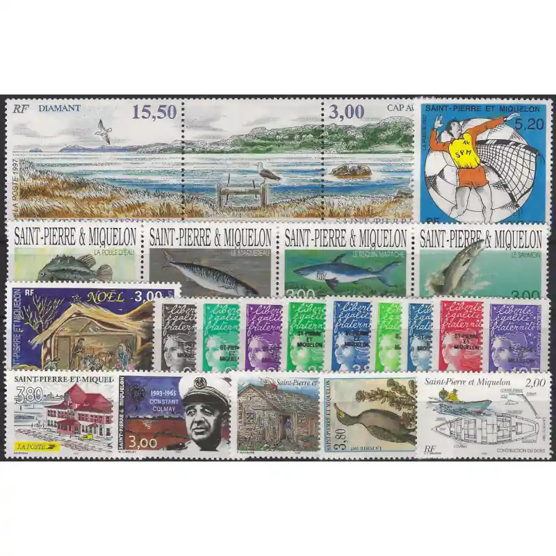Prix Réduit Timbres de Saint Pierre et Miquelon 1997 année complète neuf**.
