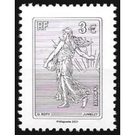 Réduction Timbre de collection France - 5532 Semeuse Ligne 3€