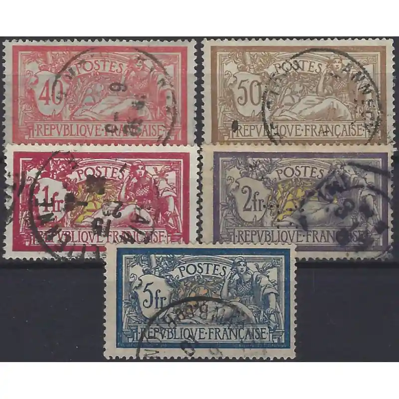 Merson timbres de France N°119-123 série oblitéré. Commander Vite