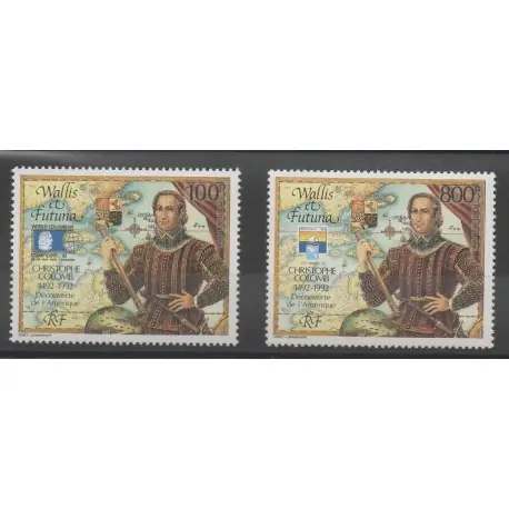 Wallis et Futuna - Poste aérienne - 1992 - No PA173/PA174 - Christophe Colomb Achat Immédiat