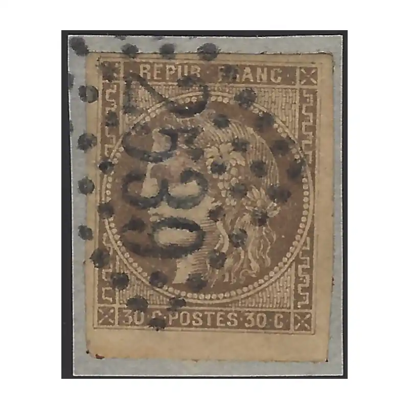 Bordeaux timbre de France N°47 oblitéré sur fragment. Jusqu’à Épuisement Des Stocks