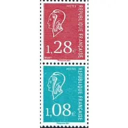 Prix Promo Timbre de collection France - 5535 Paire Verticale R+B - 50 ans de la Marianne de Bequet