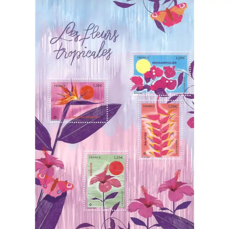 Offre Du Jour Feuillet de 4 timbres Fleurs tropicales F5470 neuf**.