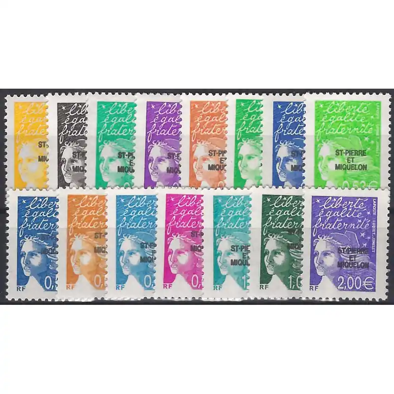 Offre Du Jour Timbres de Saint Pierre et Miquelon N°758-772 série neuf**.