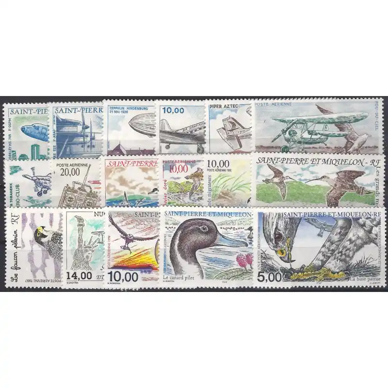 Haute Qualité Saint Pierre et Miquelon timbres poste aérienne N°64-80 neufs**.