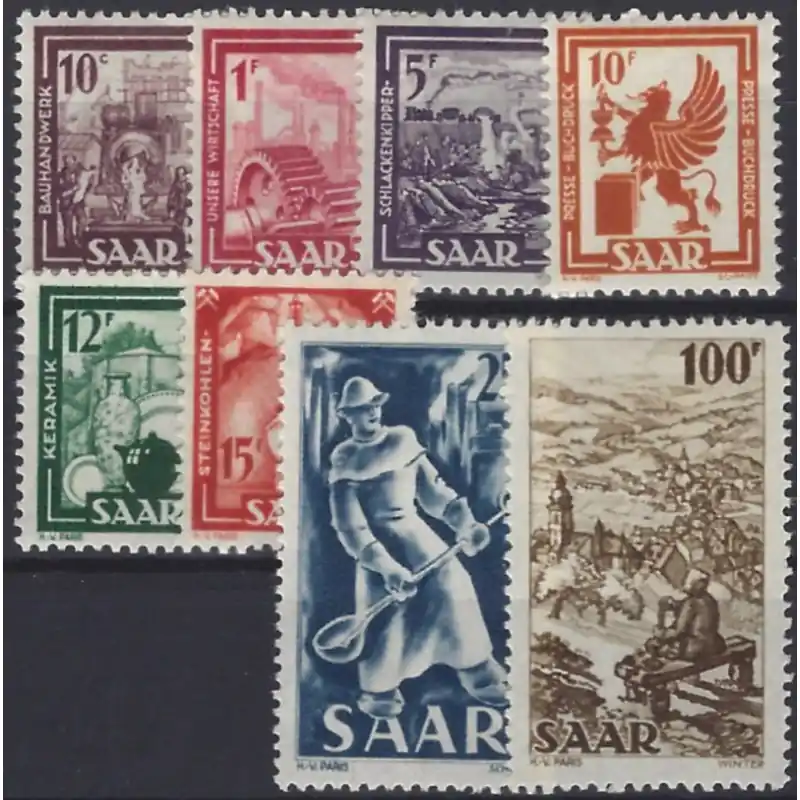 Achat Immédiat Sarre timbres N°255-262 série industries neuf**.