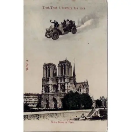 Pas Cher Carte postale 75 - Notre-Dame - Teuf-Teuf a travers les airs