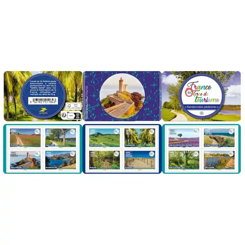 Timbres autoadhésifs de France N°2308-2319, Terre de tourisme. Expédition Rapide
