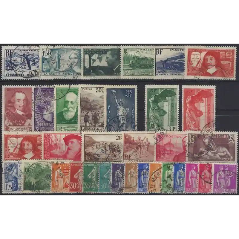 Affaire À Saisir France timbres d'année complète 1937 oblitérés.