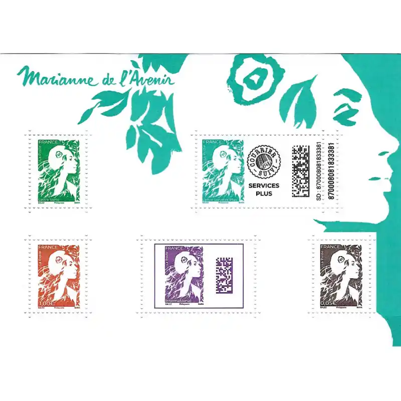 Bloc-feuillet de timbres N°156 Marianne de l'Avenir neuf**. Top Qualité