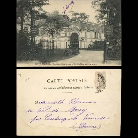 Carte postale 75 - Paris - Bois de Boulogne - Chateau de Madrid Artisanat