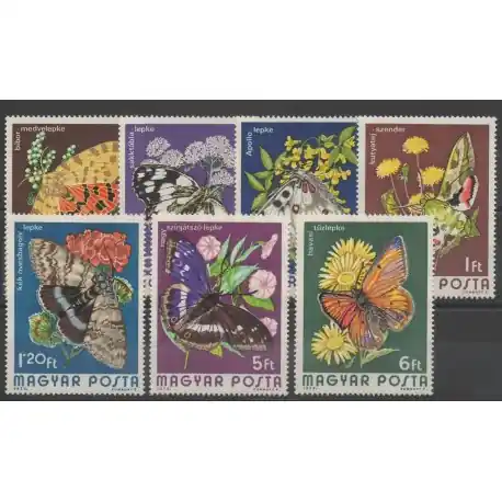 Hongrie - 1974 - No 2394/2400 - papillons Dernière Chance