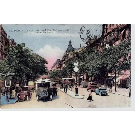 Carte postale 75 - Paris - Boulevard des Italiens -Taxi Mercedes Produit De Marque