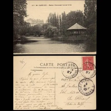 Carte postale 75 - Paris - Buttes Chaumont - Vue sur le lac Offre Spéciale