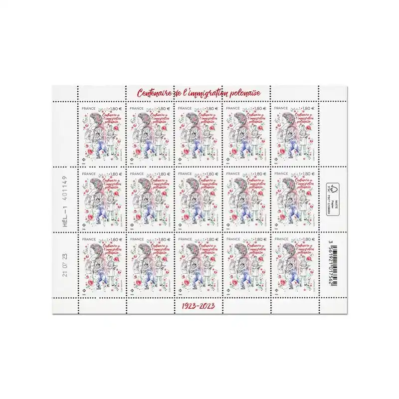 Timbre Immigration polonaise en feuillet de France N°F110 neuf**. Gros Lot