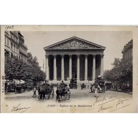 Carte postale 75 - Paris - Eglise de la Madeleine- Voyage - Dos non divise Petit Prix