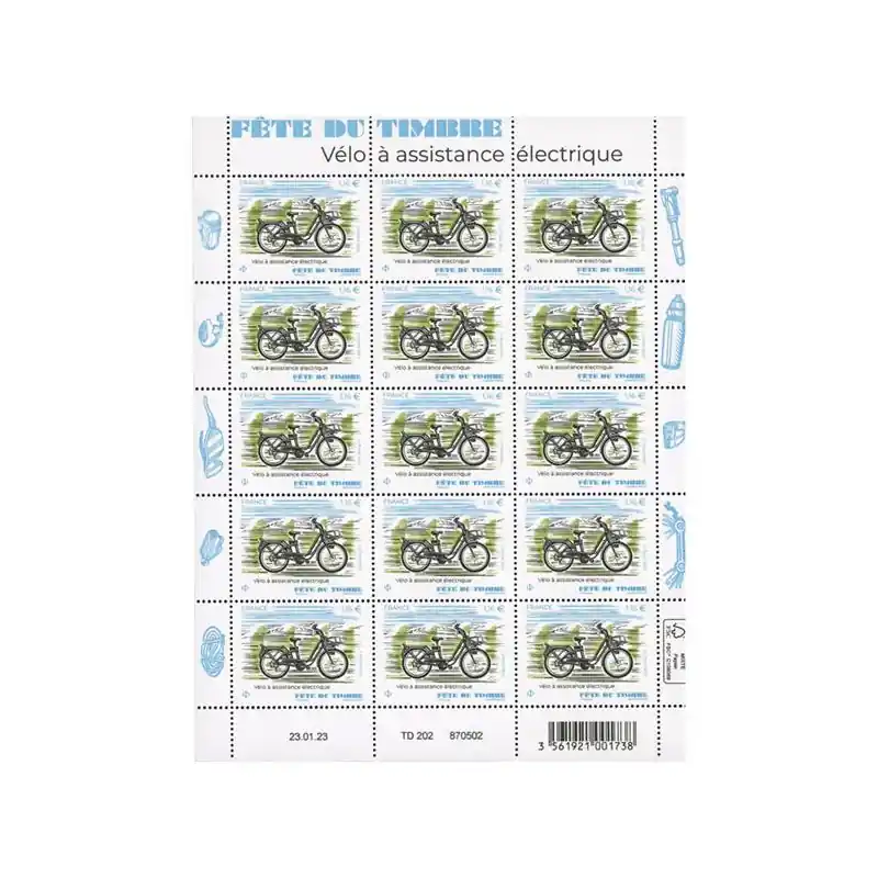 Petit Prix Timbre Vélo à assistance électrique en feuillet de France N°F90 neuf**.
