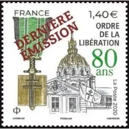 Original Timbre de collection France - 5458A Ordre de La Libration surcharg "DERNIERE EMISSION"