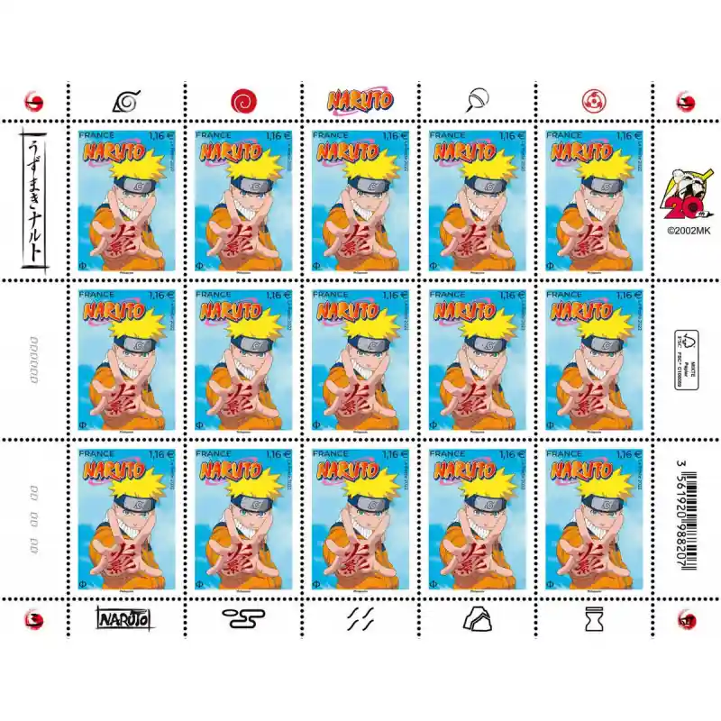 Prix Réduit Timbre Naruto en feuillet de France N°F80 neuf**.