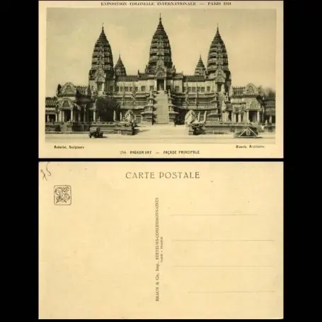 Carte postale 75 - Paris - Expo. 1931 - Angkor Vat - Facade principale Réduction