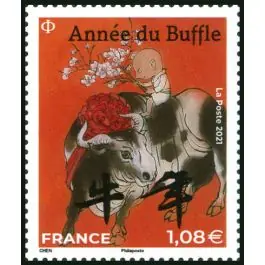 Commander Vite Timbre de collection France - 5467 Nouvel An Chinois : 2021 anne du buffle - grand timbre "lettre verte"