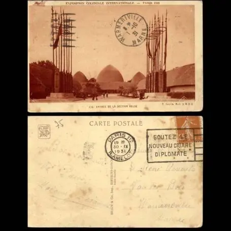 Carte postale 75 - Paris - Expo. 1931 - Entree de la section belge Offre Du Jour