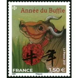 Timbre de collection France - 5469 Nouvel An Chinois : 2021 anne du buffle - grand timbre "lettre internationale" Expédié Aujourd’hui