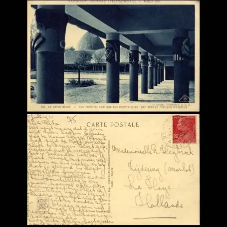 Carte postale 75 - Paris - Expo. 1931 - Le Congo Belge Commander Vite