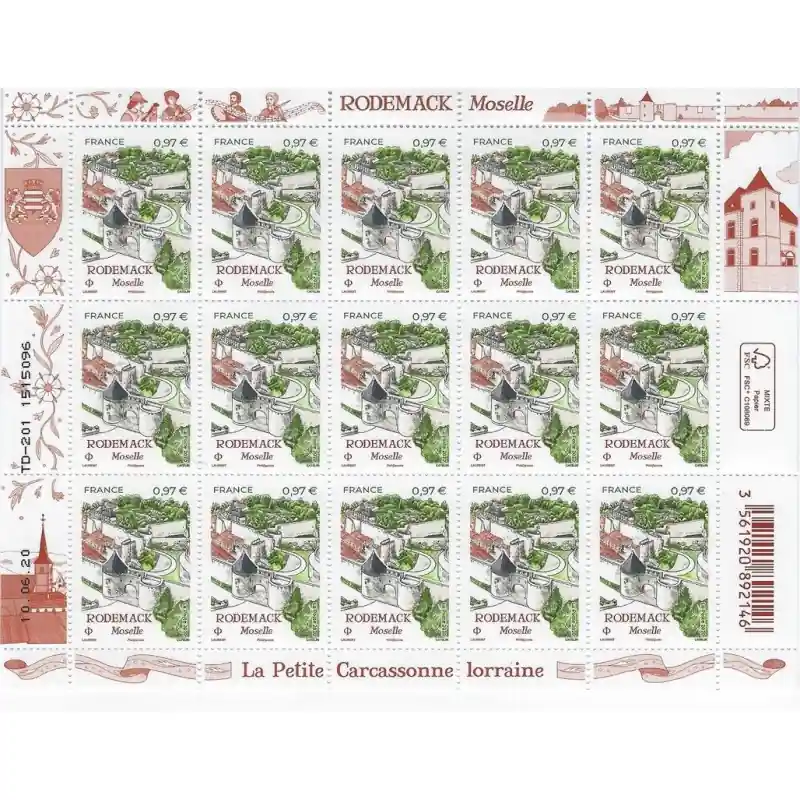 Timbre Rodemack en feuillet de France N°F3 neuf**. Offre Limitée