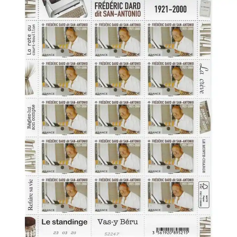 Prix Réduit Timbre San-Antonio en feuillet de France N°F2 neuf**.