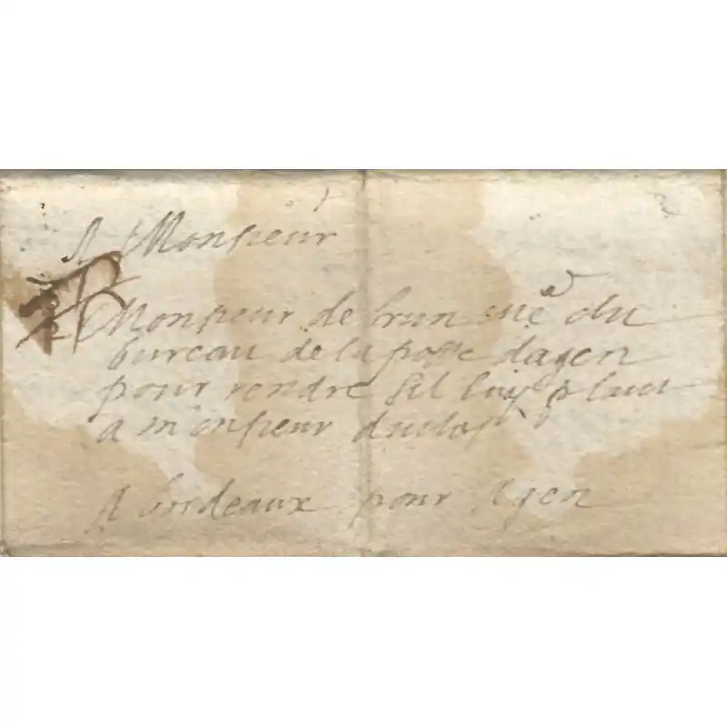 Produit De Marque Lettre avec texte de Paris avec marque postale manuscrite de 1641. R