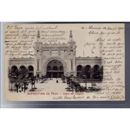 Carte postale 75 - Paris - Exposition de 1900 - Palais des Congres - Voyage - Dos non divis Prix Choc