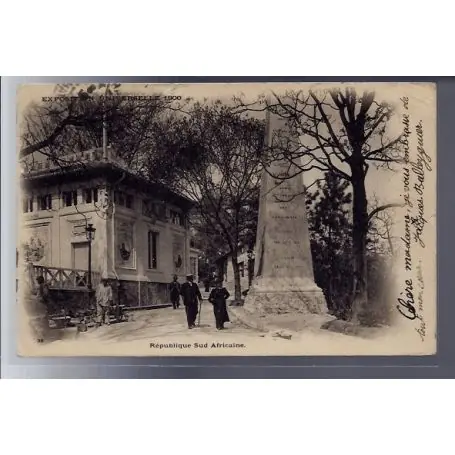 Carte postale 75 - Paris - Exposition de 1900 - Republique Sud Africaine - Voyage - Dos non Édition Limitée