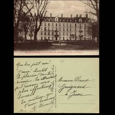 Carte postale 75 - Paris - Facade de la Maison de Sante de St Jean de Dieu 19 rue Oudinot Nouvelle Collection