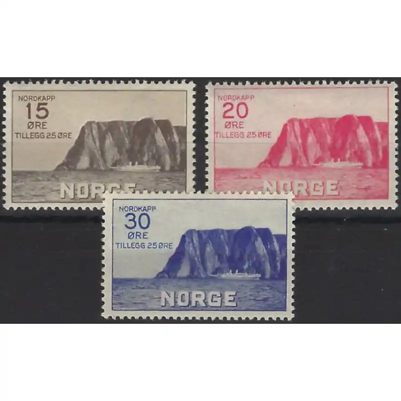 Norvège le Cap Nord timbres N°151-153 série neuf*. Authentique