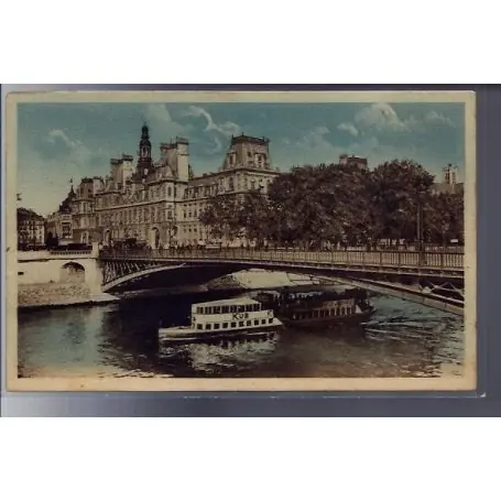 Premium Carte postale 75 - Paris - l' Hotel de Ville et le Pont d' Arcole - Non voyage - Dos divise