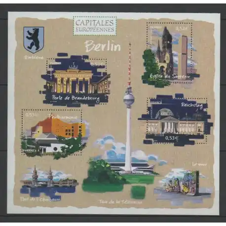 Top Qualité France - Blocs et feuillets - 2005 - No BF 88 - Sites