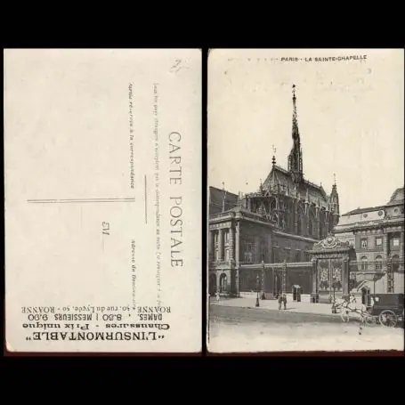 Carte postale 75 - Paris - La Sainte Chapelle - Attelage Dernière Chance