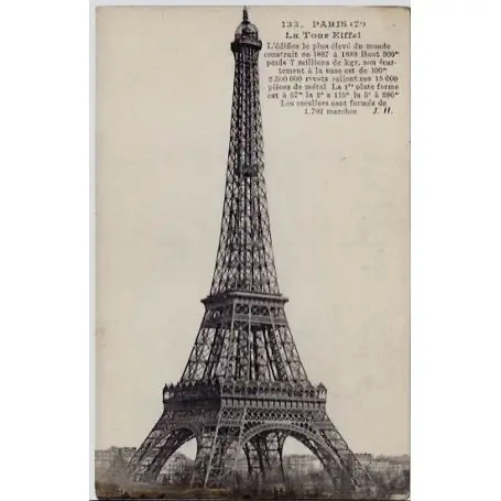 Carte postale 75 - Paris - La Tour Eiffel - Non voyage - Dos divise En Vogue