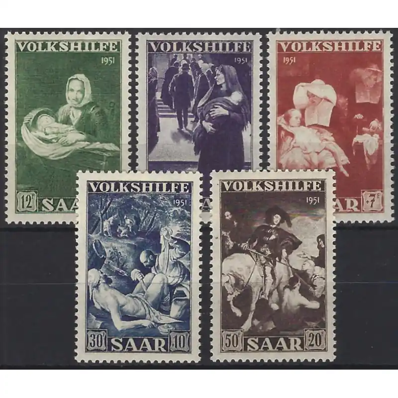 Affaire À Saisir Sarre Œuvres populaires timbres N°296-300 série neuf**.