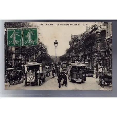 Carte postale 75 - Paris - le Boulevard des Italiens - Voyage - Dos divise Commander Vite